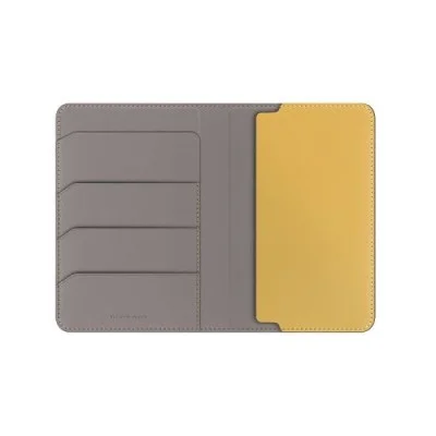 Holder Passport With Rfid-Blocking Uniq Belmont - Flint Grey (Flint Grey/Canary Yellow)